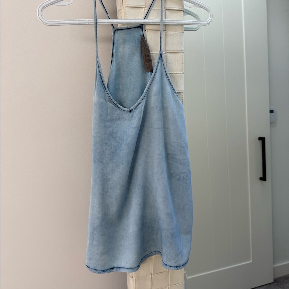 Racerback Light Blue Denim Top